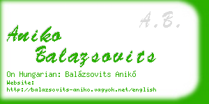 aniko balazsovits business card