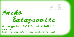 aniko balazsovits business card